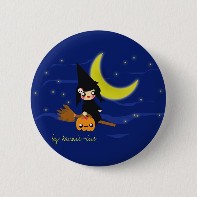Cute witch! 2 inch round button (Front)