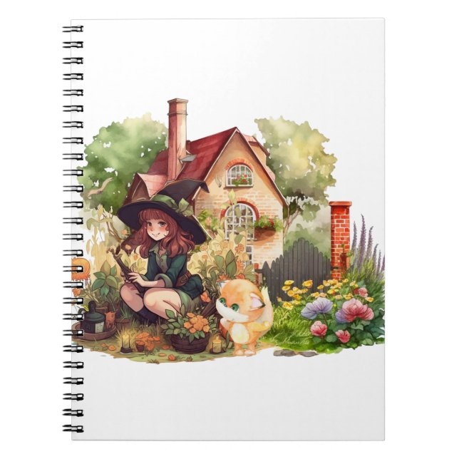 Cute Witch And Fox Notebooks (Front)