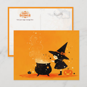 Cute Witch Brewing Magic Potion Postcard
