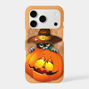 Cute Witch Cat and Pumpkin Halloween Friends