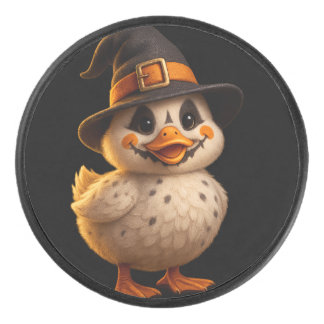 Cute Witch Duck Halloween Coaster – Funny Fall Dec Hockey Puck