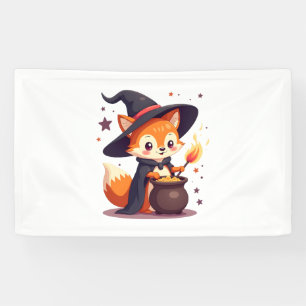 Cute Witch Fox – Magical Halloween Animal Tee Banner