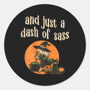 Cute Witch Funny Halloween Women Girls Teens Kids Classic Round Sticker