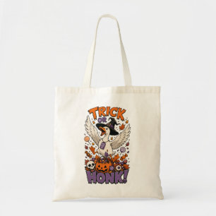 Cute Witch Goose Pumpkin Candy Graphic Tote Bag