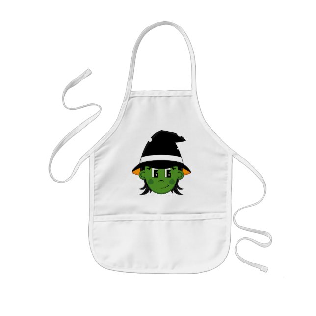 Cute Witch Halloween Apron (Front)