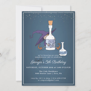 Cute Witch   Halloween Birthday Party Invitation
