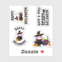 Cute Witch Halloween Cheer Sticker Pack