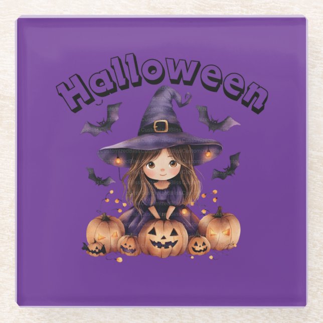Cute Witch Halloween Coaster (Front)