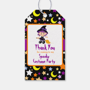 Cute Witch Halloween Costume Party Gift Tags