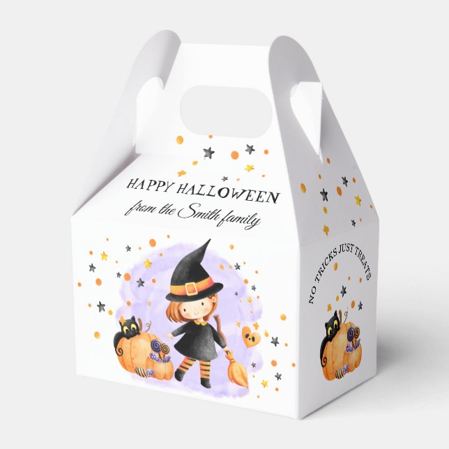 Cute Witch Halloween Favour Box (Front Side)