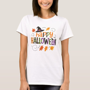 Cute Witch Hat Happy Halloween Party T-Shirt