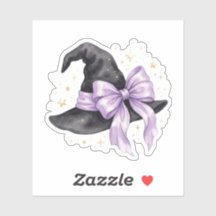 Cute Witch Hat With Large Purple Bow Halloween