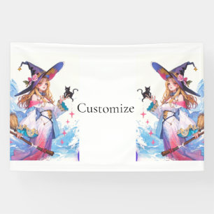 Cute Witch Holding Black Cat Thunder_Cove  Banner