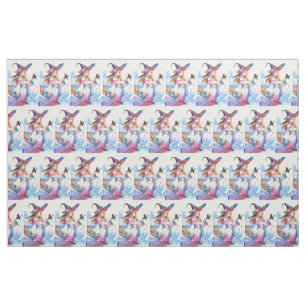 Cute Witch Holding Black Cat Thunder_Cove Fabric