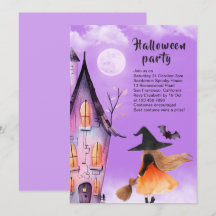Cute Witch Kids Halloween Party Purple