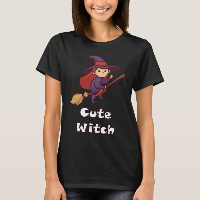 Cute Witch Matching Group Halloween Costume T-Shirt (Front)