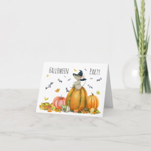 Cute Witch Mouse on the Pumpkin Invitation