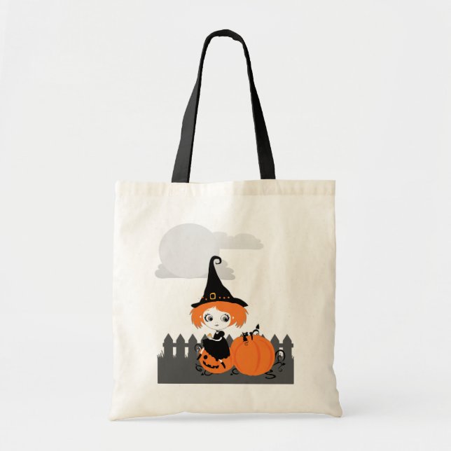 Cute Witch Orange Pumpkin bag (Front)