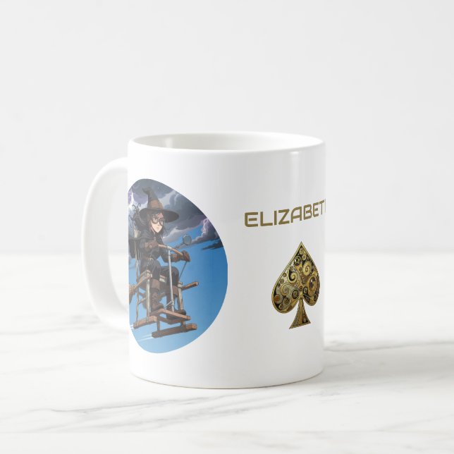 Cute Witch Pilot Coffee Mug (Front Left)