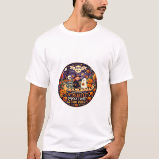 Cute Witch & Skeleton Oktobeer Fest Halloween 2026 T-Shirt