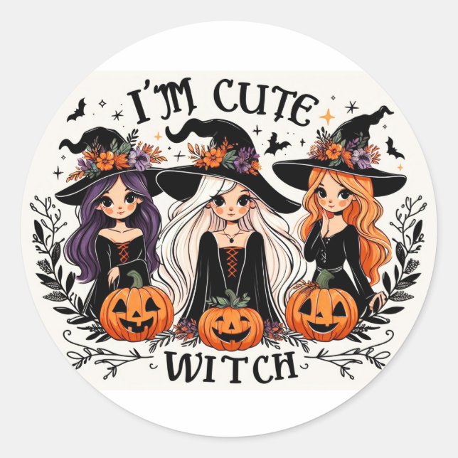 Cute witch Stickers  (Front)