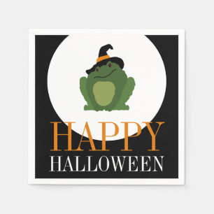 Cute Witch Toad, Happy Halloween Napkin
