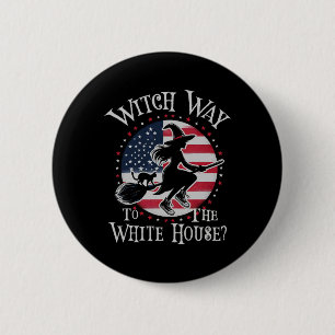 Cute Witch Way The White House Kamala Harris Wheim 2 Inch Round Button