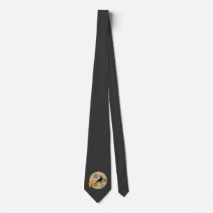 Cute Witch's Crow On A Broom Spreading Candies Tie