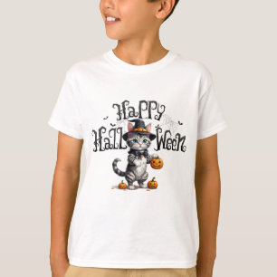Cute Witchy Cat Halloween T-Shirt