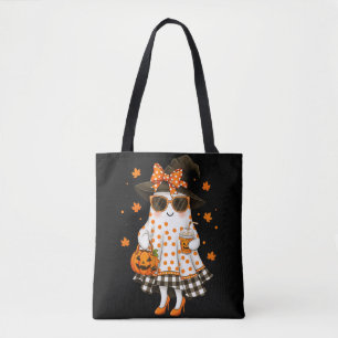 Cute Witchy Ghost Women’s Halloween T-Shirt Tote Bag