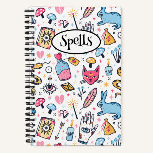 Cute Witchy Witchcraft Magical Spells  Notebook