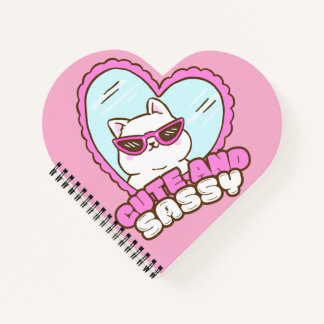Cute With a Side of Sass | Funny Sassy Cat Pink Notebook