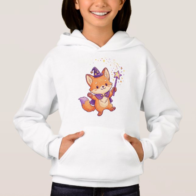 Cute Wizard Fox Casting Magic Spell Halloween Colo (Front)