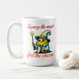 Cute Wizard Lemon with Magic Wand Coffee Mug