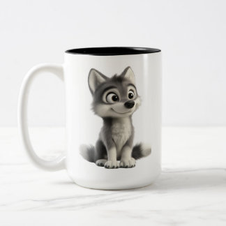 Cute Wolf Coffee Mug | Adorable Husky Dog Mug