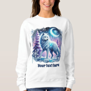 Cute wolf lovers customizable Winter Sweatshirt