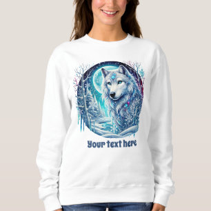 Cute wolf lovers customizable Winter wolf Sweatshirt