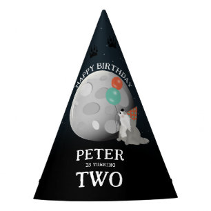 Cute Wolf Pack Woodland Moon Howling Birthday Party Hat