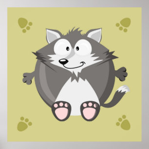 Cute wolf poster