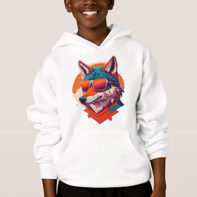 CUTE WOLF WEARING SUNGLASS. (Front)