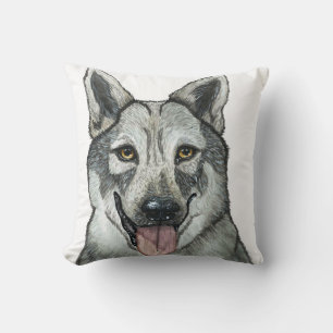 Cute Wolf Wildlife Nature Portrait Throw Pillow