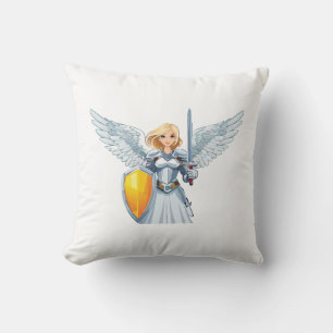 Cute woman Angel's with open wings Throw Pillow