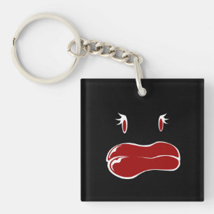 Cute woman monster face keychain