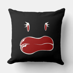 Cute woman monster face throw pillow