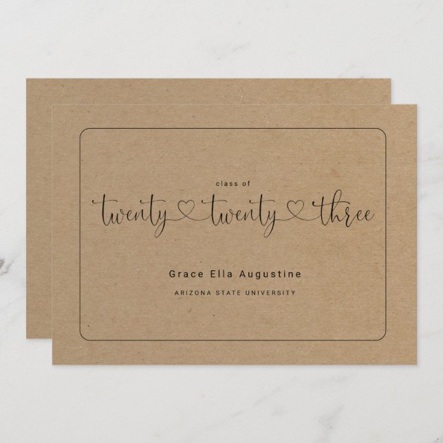 Cute Woman's Graduation Announcement  (Front/Back)