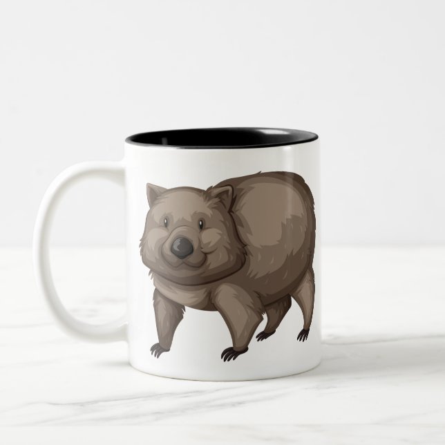 Cute wombat Two-Tone coffee mug (Left)