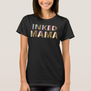 Cute Women Inked Mama Leopard Mom Life Tattooed Mo T-Shirt