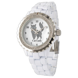 Cute womens cat lady watch