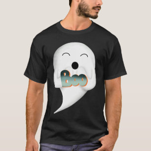 cute Womens Men ghost boo happy smiling adorable s T-Shirt