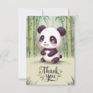 Cute Wood Panda  Thank You Card